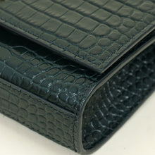 YSL Emerald Green Croco Embossed Kate Belt Bag
