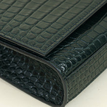 YSL Emerald Green Croco Embossed Kate Belt Bag