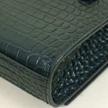 YSL Emerald Green Croco Embossed Kate Belt Bag