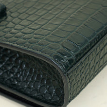 YSL Emerald Green Croco Embossed Kate Belt Bag