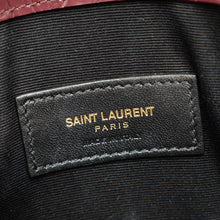 YSL Burgundy Crocodile Embossed Uptown Pouch
