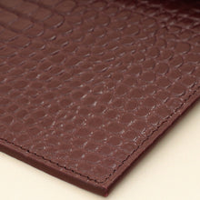 YSL Burgundy Crocodile Embossed Uptown Pouch
