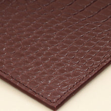 YSL Burgundy Crocodile Embossed Uptown Pouch
