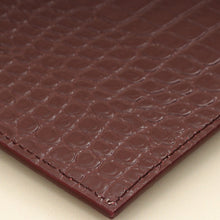 YSL Burgundy Crocodile Embossed Uptown Pouch