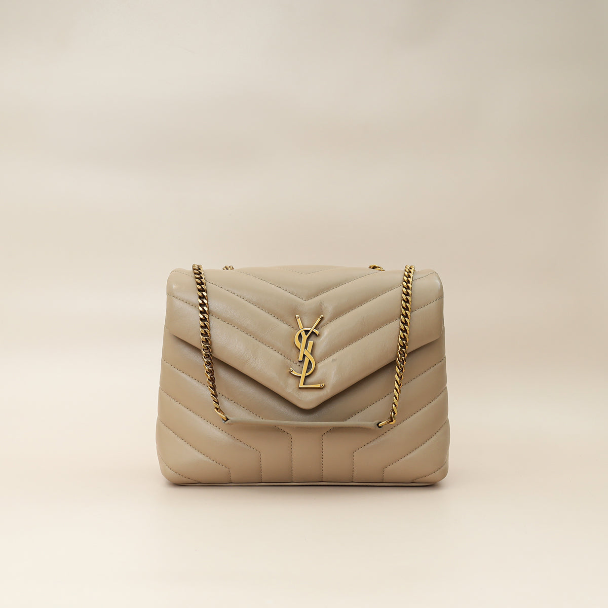 YSL Beige Loulou Small Flap Shoulder Bag