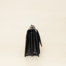 YSL Black Croco Embossed Sunset Medium Bag
