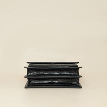 YSL Black Croco Embossed Sunset Medium Bag