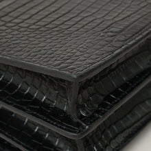 YSL Black Croco Embossed Sunset Medium Bag