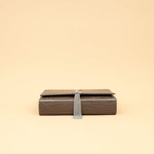 YSL Brown Croco Embossed Tassel Kate Bag