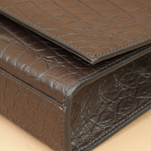 YSL Brown Croco Embossed Tassel Kate Bag