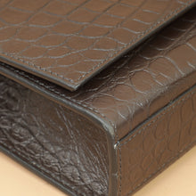 YSL Brown Croco Embossed Tassel Kate Bag