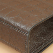YSL Brown Croco Embossed Tassel Kate Bag