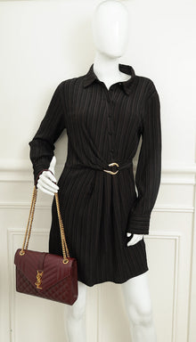 YSL Burgundy Mix Quilted Envelope Medium Flap Bag