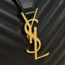 YSL Black Monogram Chevron Large Shopper Bag
