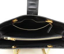 YSL Black Monogram Chevron Large Shopper Bag