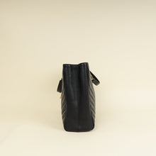 YSL Black Monogram Chevron Large Shopper Bag