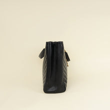 YSL Black Monogram Chevron Large Shopper Bag