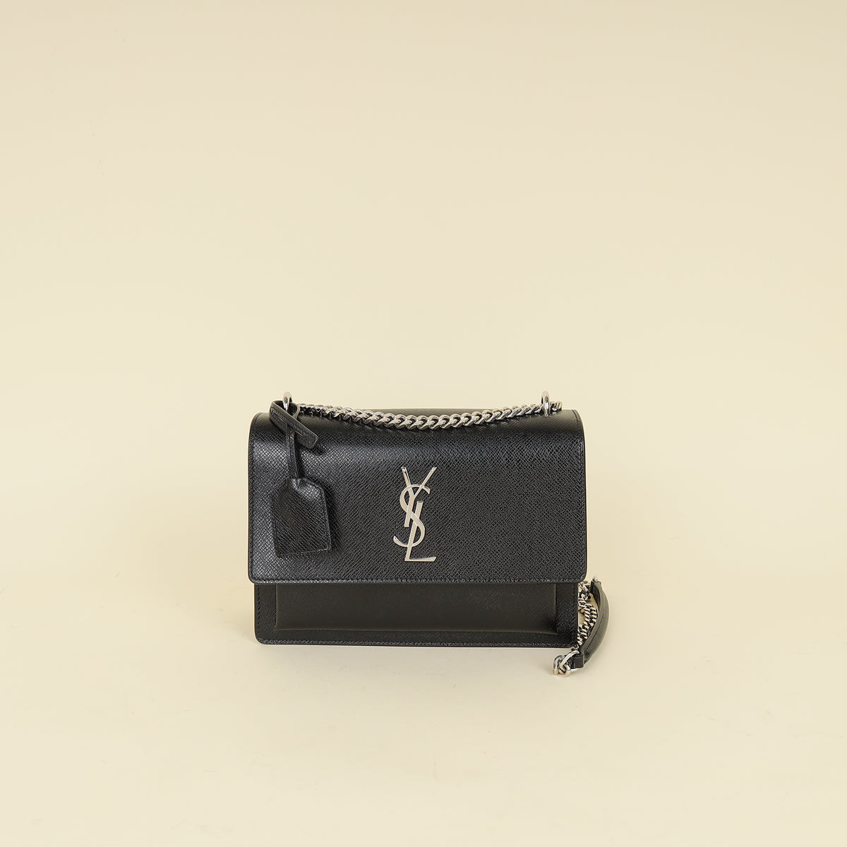 YSL Black Sunset Flap Medium Shoulder Bag