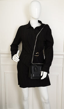 YSL Black Sunset Flap Medium Shoulder Bag