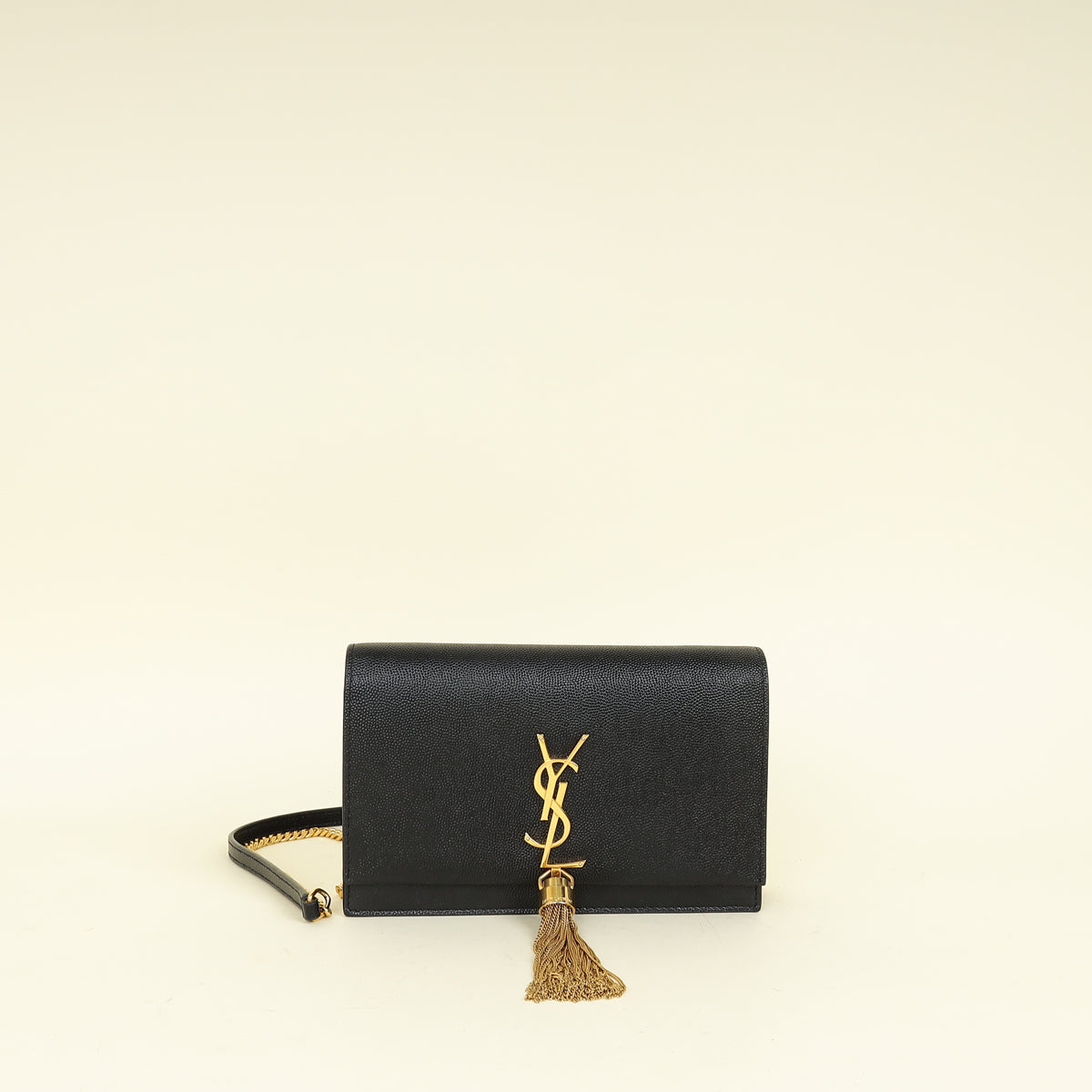 YSL Black Kate Tassel Chain Wallet