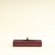 YSL Burgundy Croco Embossed Kate Tassel Medium Chain Bag