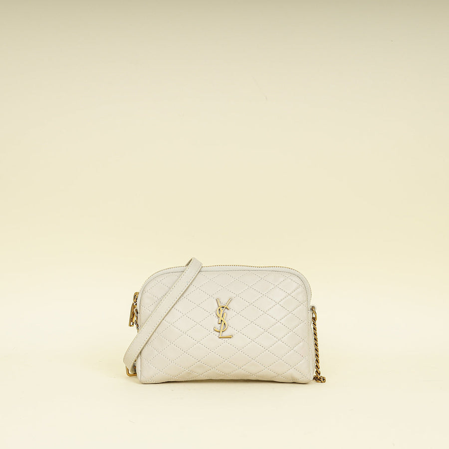 YSL Blanc Vintage Gaby Zippered Pouch