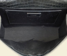 YSL Black Croco Embossed Kate Flap Large Bag