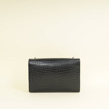 YSL Black Croco Embossed Kate Flap Large Bag