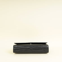 YSL Black Croco Embossed Kate Flap Large Bag