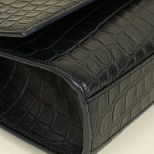 YSL Black Croco Embossed Kate Flap Large Bag