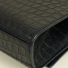 YSL Black Croco Embossed Kate Flap Large Bag