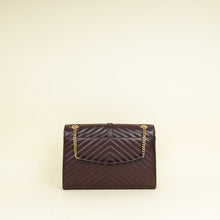 YSL Burgundy Monogram Envelope Large Satchel Bag