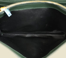 YSL Forest Green Cassandre Chevron Chain Wallet