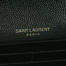 YSL Forest Green Cassandre Chevron Chain Wallet