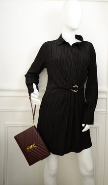 YSL Burgundy Monogram Cassandre Flap Pouch
