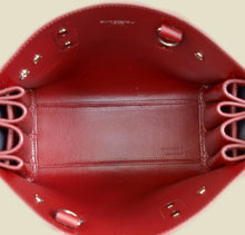 YSL Red Sac De Jour Croco Embossed Nano Bag