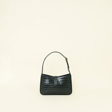 YSL Forest Green Croco Embossed LE 5 À 7 Shoulder Bag