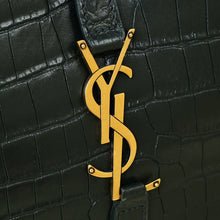 YSL Forest Green Croco Embossed LE 5 À 7 Shoulder Bag