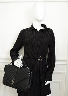 YSL Black Monogram College Satchel Large Bag