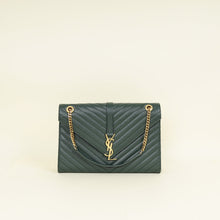 YSL Green Monogram Envelope Satchel Bag