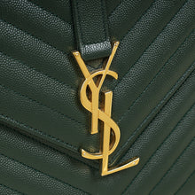 YSL Green Monogram Envelope Satchel Bag