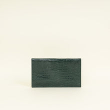 YSL Mint Green Uptown Croco Embossed Pouch