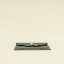 YSL Mint Green Uptown Croco Embossed Pouch