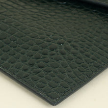 YSL Mint Green Uptown Croco Embossed Pouch