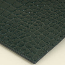 YSL Mint Green Uptown Croco Embossed Pouch