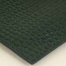 YSL Mint Green Uptown Croco Embossed Pouch