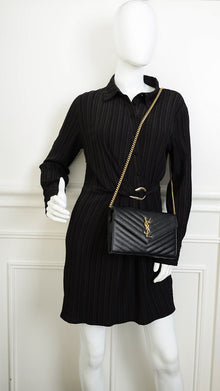 YSL Black Cassandre Wallet On Chain