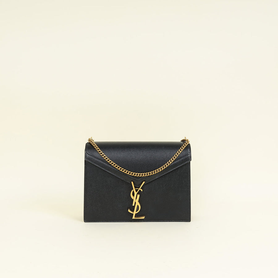 YSL Black Cassandre Flap Medium Chain Bag