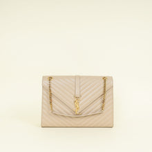 YSL Beige Monogram Satchel Flap Large Bag