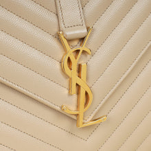 YSL Beige Monogram Satchel Flap Large Bag